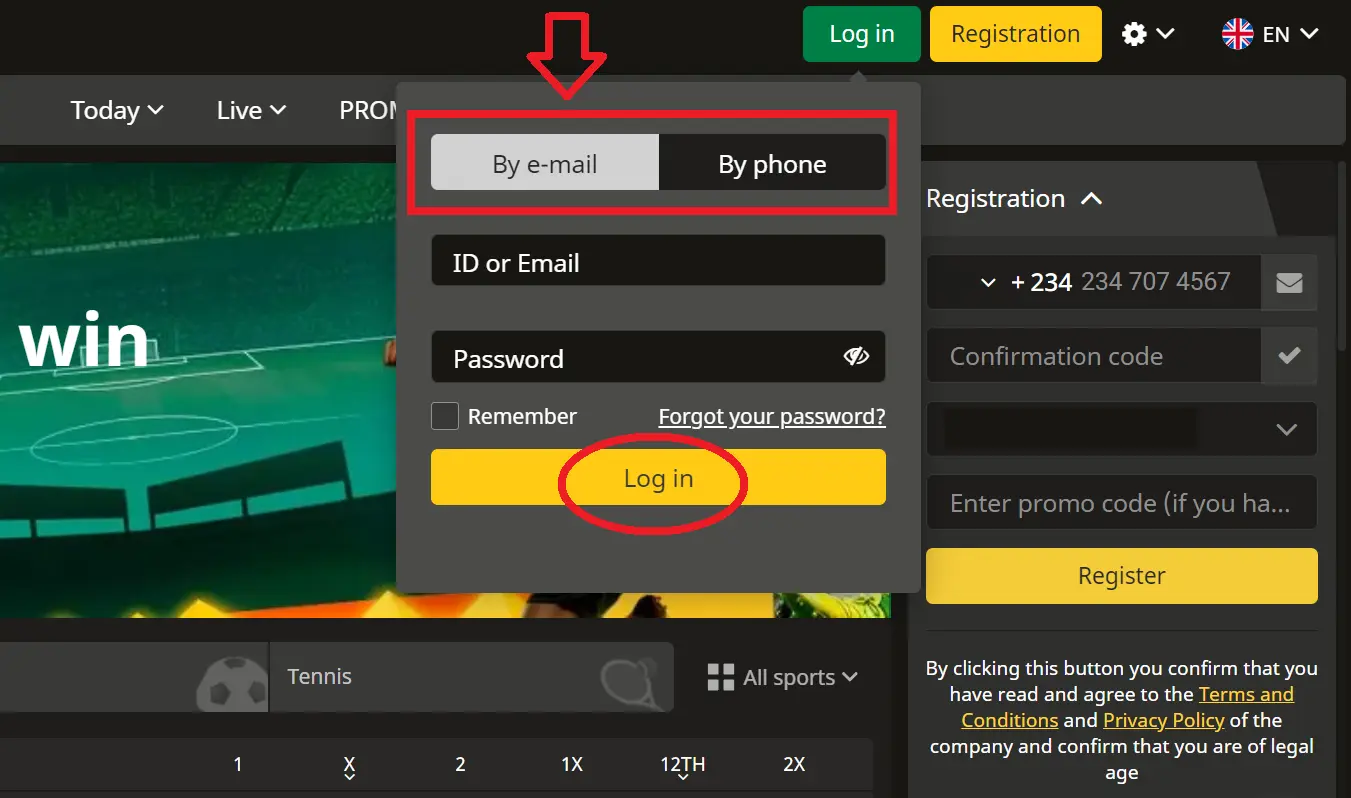 Login to AfroPari and registration confirmation